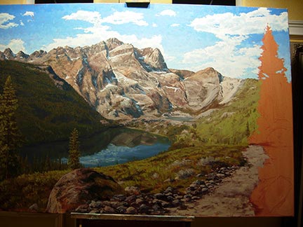 pintura montanha