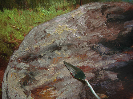 painting rocks, knife, brush