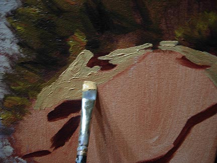 texture with a knife, oil painting, rocks