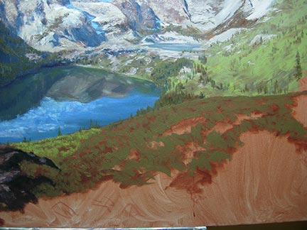 como pintar montanhas