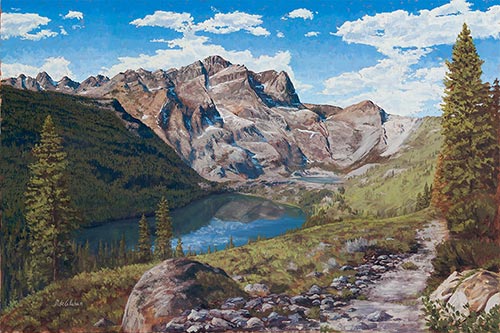 paisagem de montanha, tutorial pintura a óleo