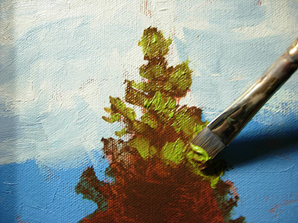 painting pine trees