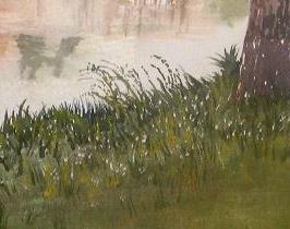 grass by river, watercolor demo