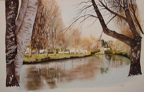 christchurch, river avon painting