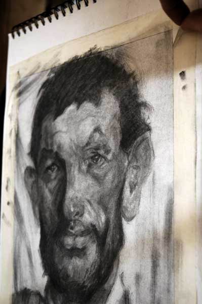 portrait in charcoal