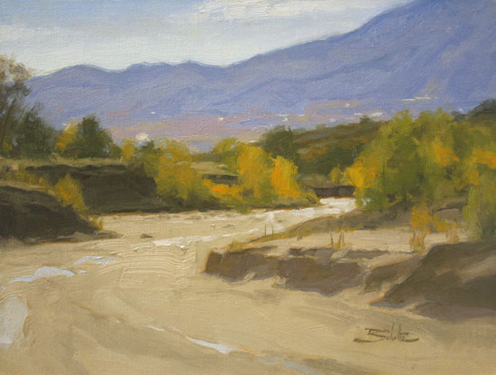 oil painting lesson, sand creek, desert landscape