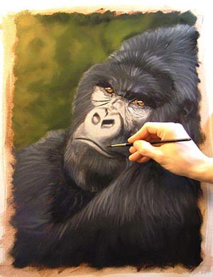 painting gorilla fur