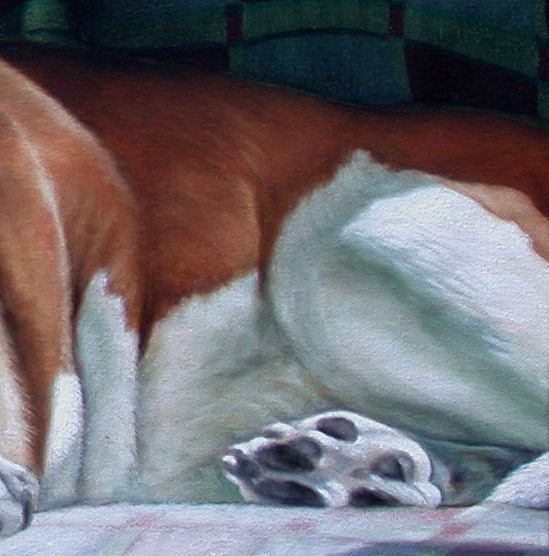 basset hound demonstration, oil painting lesson