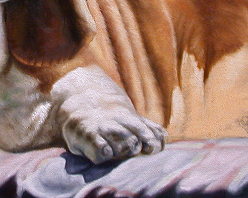 learn to paint in oils, painting basset hounds