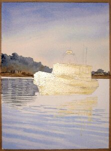 boat in watercolor