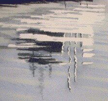 boat reflections, watercolor art