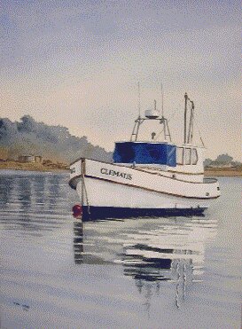 new zealand boat, watercolor demonstration