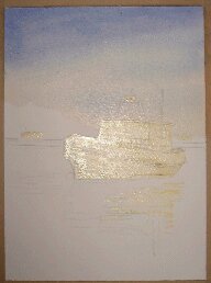 watercolor wash, ultramarine, wet into wet, how to paint a boat