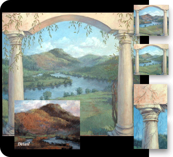 arch, landscape painting