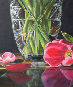 acrylic flowers, art lesson