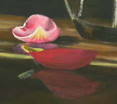 tulipa pétala, aula de pintura acrílico, instrução de arte livre