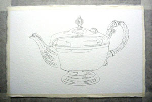 drawing of teapot for painting