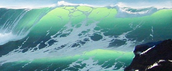 como pintar ondas, demonstração de pintura a óleo do oceano