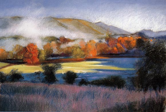 pastel landscape painting, how to paint with pastels, pastel art tutorial