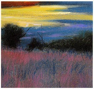 pastel landscape tutorial, free art lesson