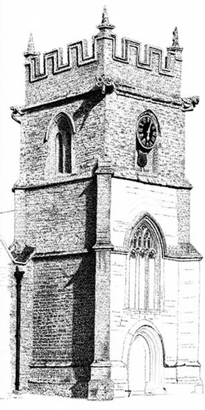 st peters church, pen and ink