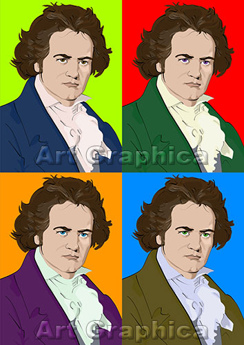 LUDWIG VAN BEETHOVEN art print, canvas, limited edition signed