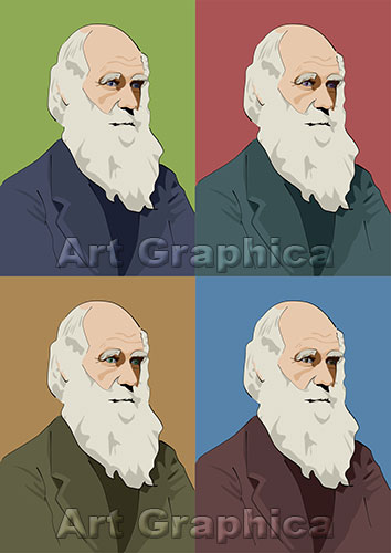 CHARLES DARWIN art print, canvas, limited edition signed