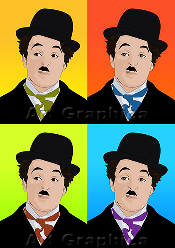 CHARLIE CHAPLIN art print, canvas, limited edition signed