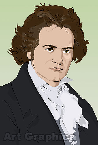 LUDWIG VAN BEETHOVEN art print, canvas, limited edition signed