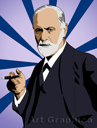 SIGMUND FREUD art print, canvas, limited edition signed