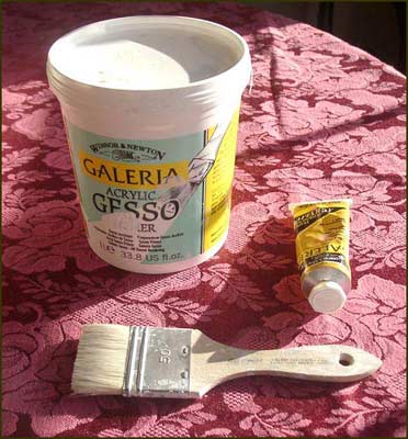 galeria acrylic gesso and yellow ochre plus bristle brush + free portrait art lesson