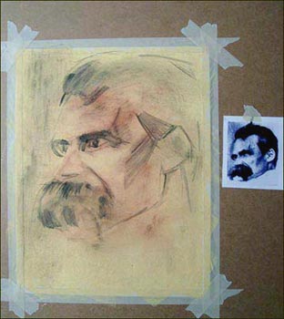 how to draw a portrait, charcoal, philosopher portrait sketch