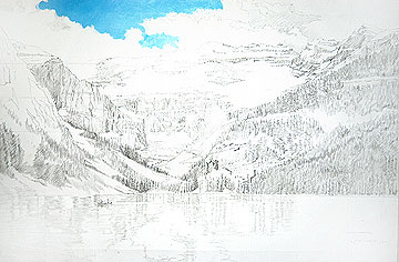 rocky mountains, lake louise, canada, paul rupert painting demo