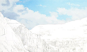painting mountain landscape