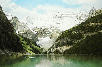 oil painting of the rocky mountains