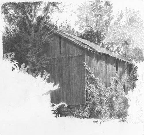 barn art, free pencil demo