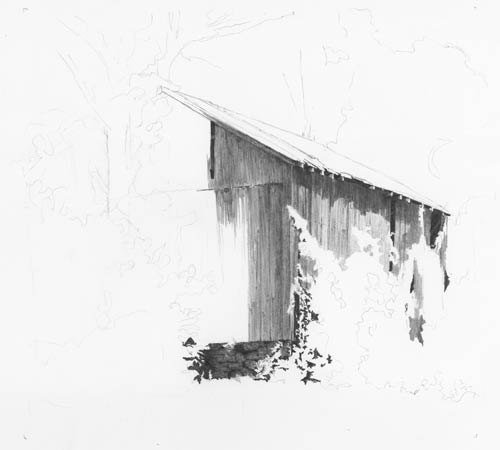 barn drawing lesson, clutch pencil, drawing barns