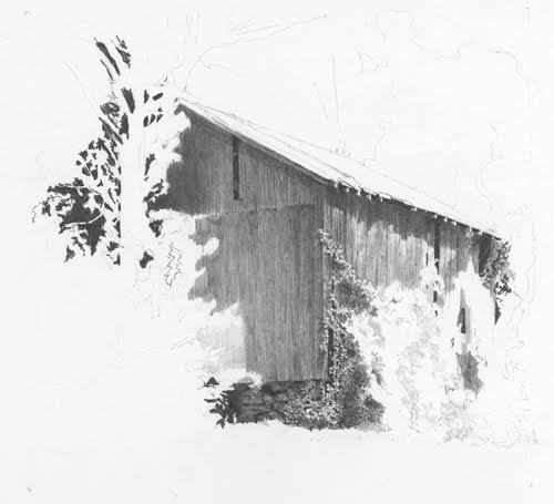 barn art, free pencil demo