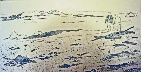 seascape demo, ocean in watercolors