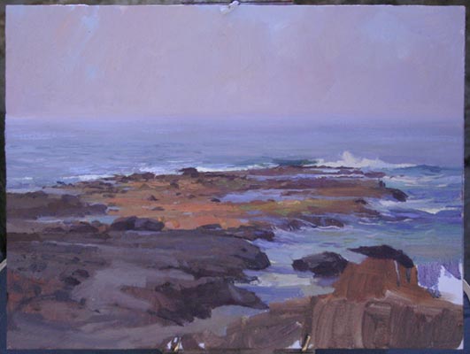 ocean, plein air painting