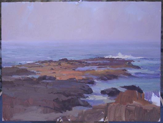oil painting, ocean demonstration