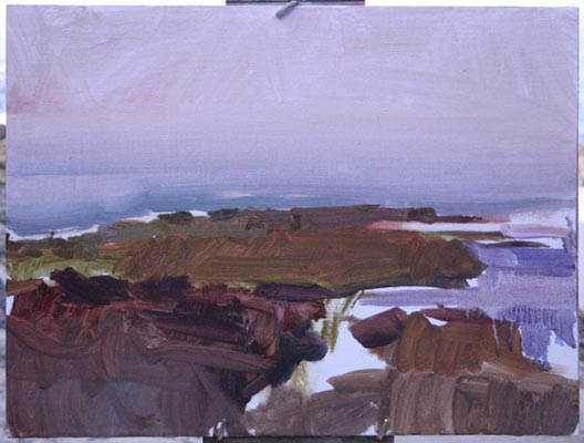 oceano plein air pintura