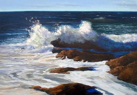 ocean, surf, oil painting lesson, free demo