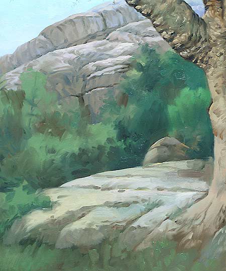 tree and rocks landscape art demo