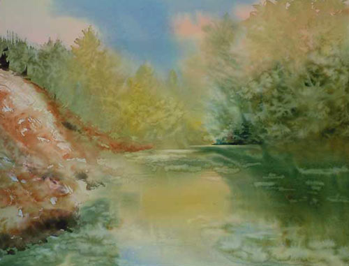 watercolor painting landscape. watercolor landscape, painting