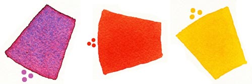 Reddish-purple, red-orange, and yellow-orange, tertiary colors, watercolor wheel, art theory lesson