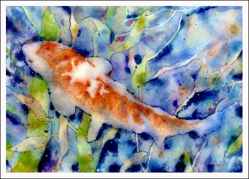 free watercolor lesson - painting fish