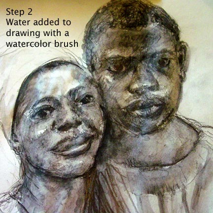 water soluble pencils, portrait sketching water soluble portrait sketch