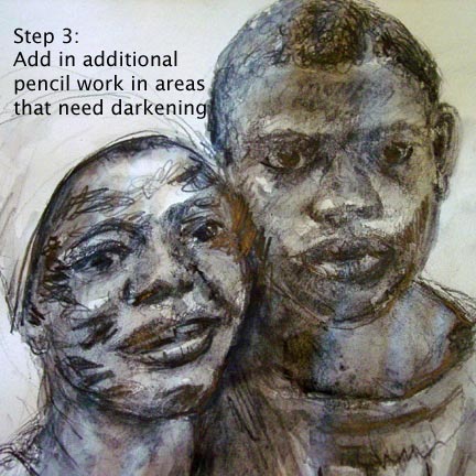portrait drawing with water soluble pencil, art instruction water soluble pencil, free art instruction